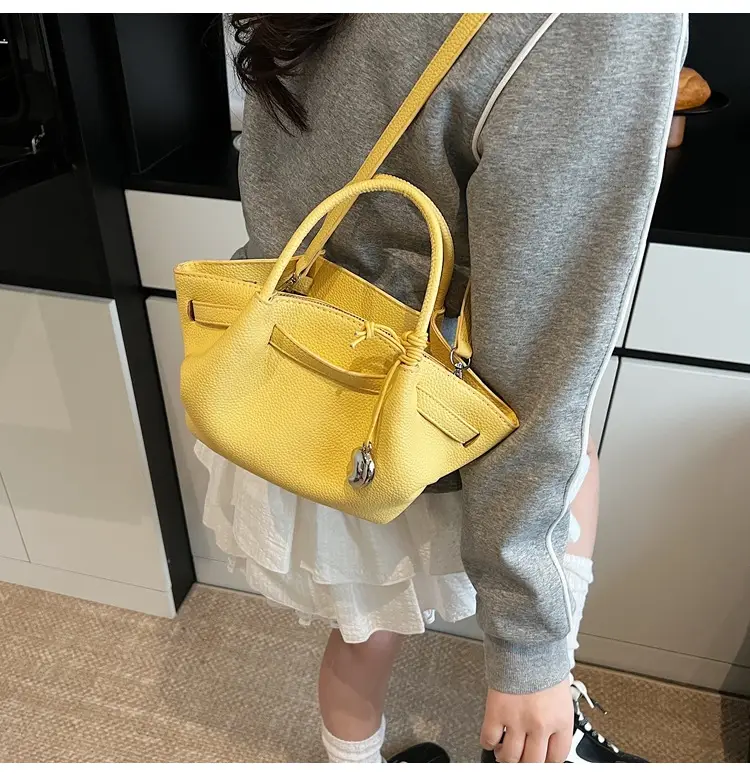 Red Korean Style Satchel Bucket Bag for Women — feature 19