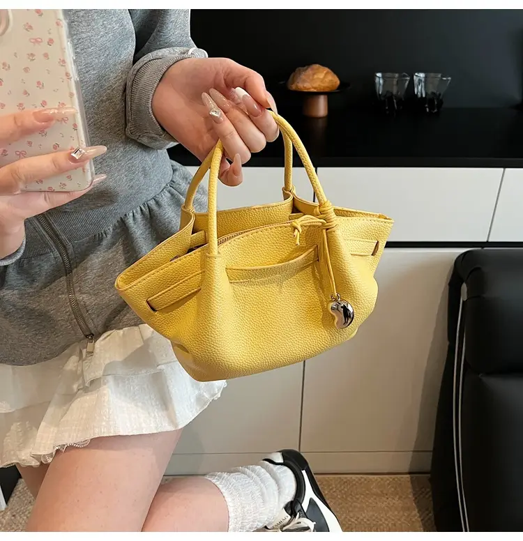 Red Korean Style Satchel Bucket Bag for Women — feature 20