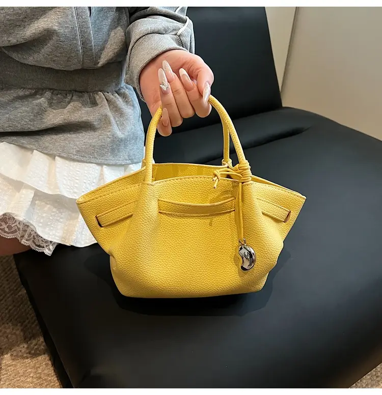Red Korean Style Satchel Bucket Bag for Women — feature 21