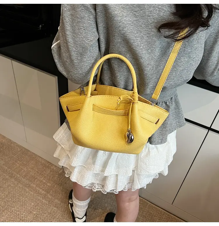 Red Korean Style Satchel Bucket Bag for Women — feature 22
