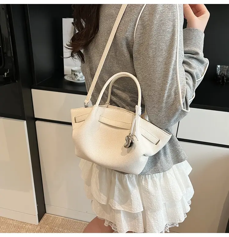 Red Korean Style Satchel Bucket Bag for Women — feature 23