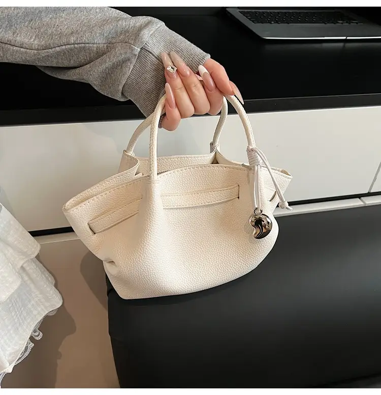 Red Korean Style Satchel Bucket Bag for Women — feature 24