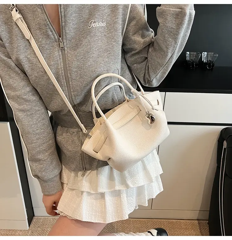 Red Korean Style Satchel Bucket Bag for Women — feature 25