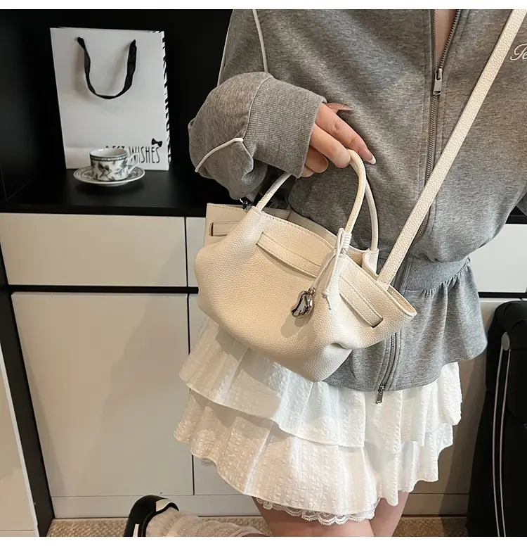Red Korean Style Satchel Bucket Bag for Women — feature 28