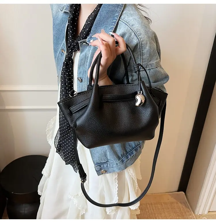 Red Korean Style Satchel Bucket Bag for Women — feature 37