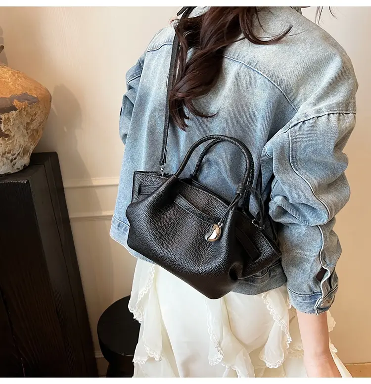 Red Korean Style Satchel Bucket Bag for Women — feature 38