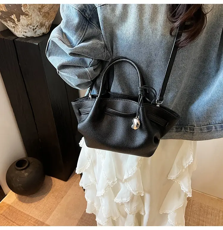Red Korean Style Satchel Bucket Bag for Women — feature 40