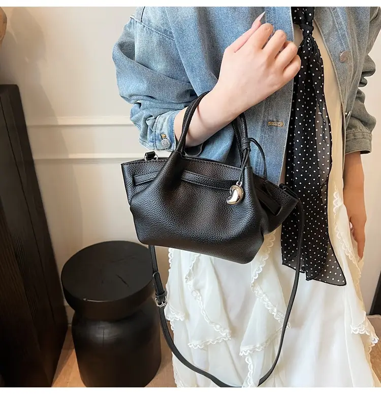 Red Korean Style Satchel Bucket Bag for Women — feature 42