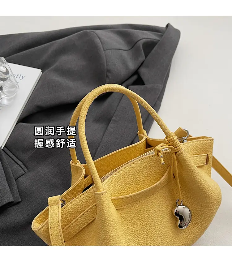 Red Korean Style Satchel Bucket Bag for Women — feature 7