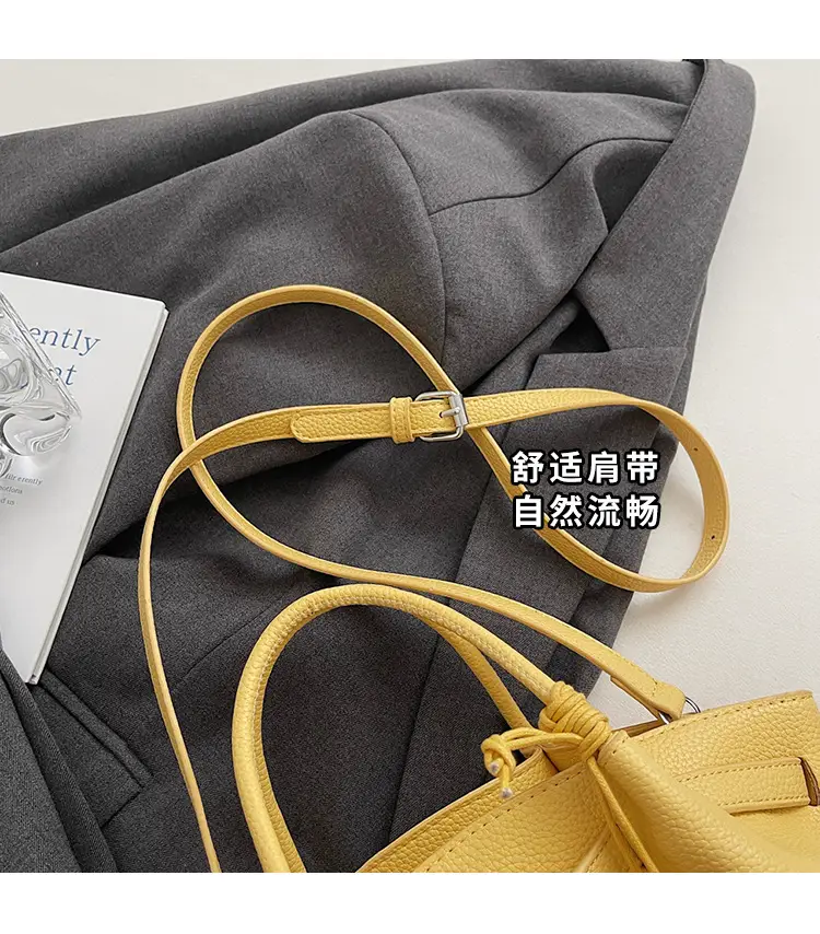 Red Korean Style Satchel Bucket Bag for Women — feature 8