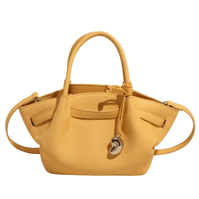 Red Korean Style Satchel Bucket Bag for Women