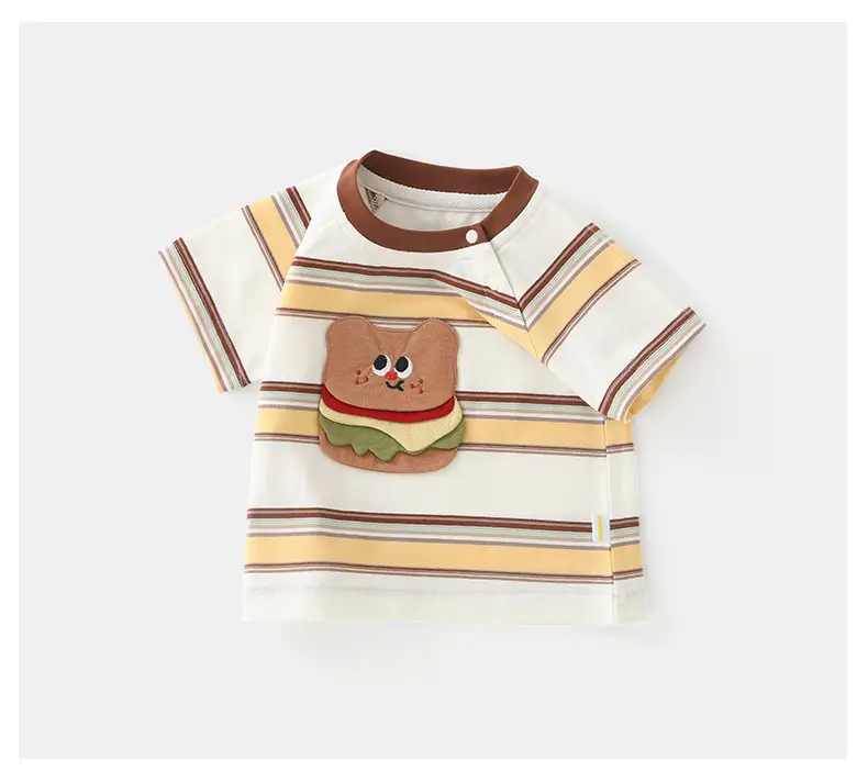 Duuduu Burger Stripes Baby T-Shirt Boys Summer — feature 15
