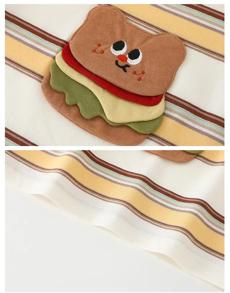 Duuduu Burger Stripes Baby T-Shirt Boys Summer — feature 18