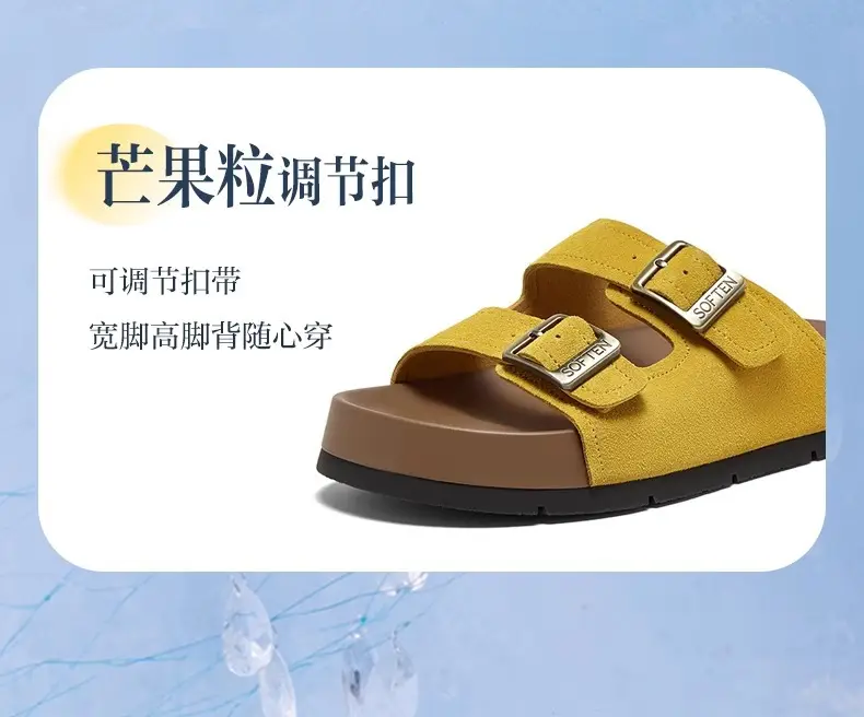 Genuine Leather Thick-Soled Birkenstock Shoes for Women 2025 New Sandals and Slippers for Women Summer Outer Wear Soft-Soled Beach Birkenstock Sandals — feature 3