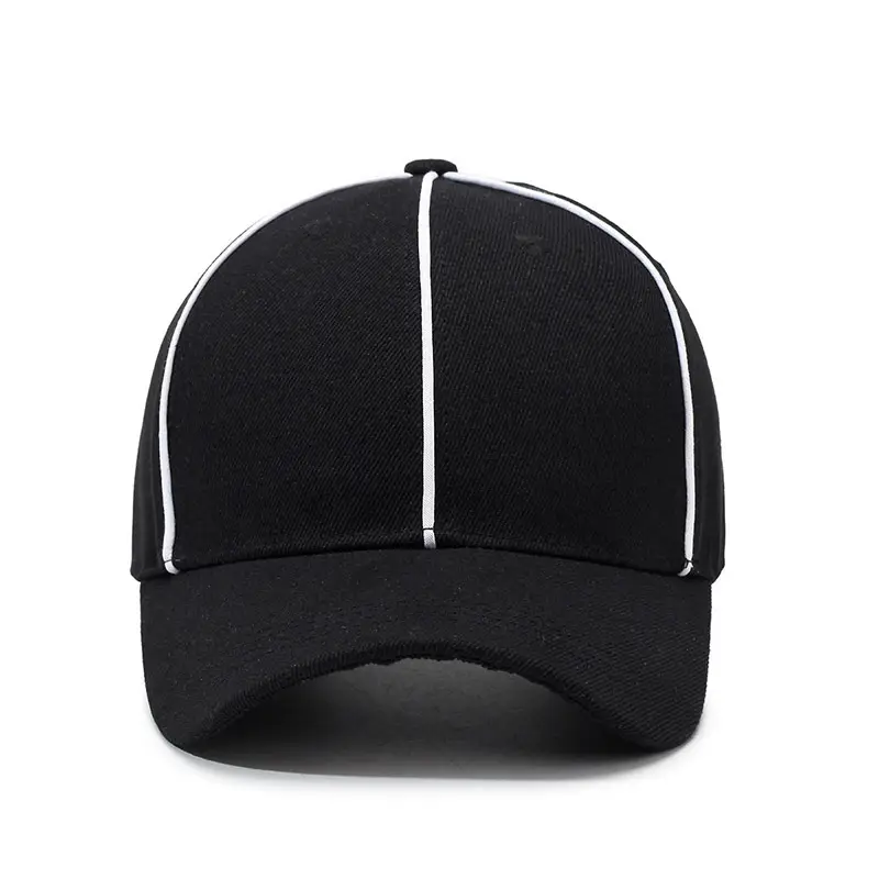 Men White Baseball Cap with Black Stripes - Image 4