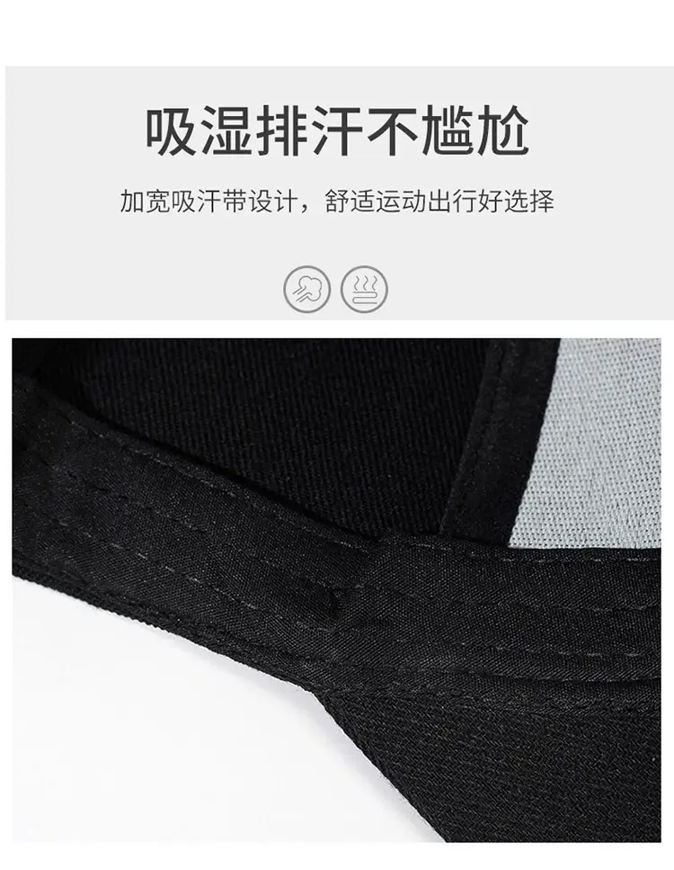 Men White Baseball Cap with Black Stripes — feature 3