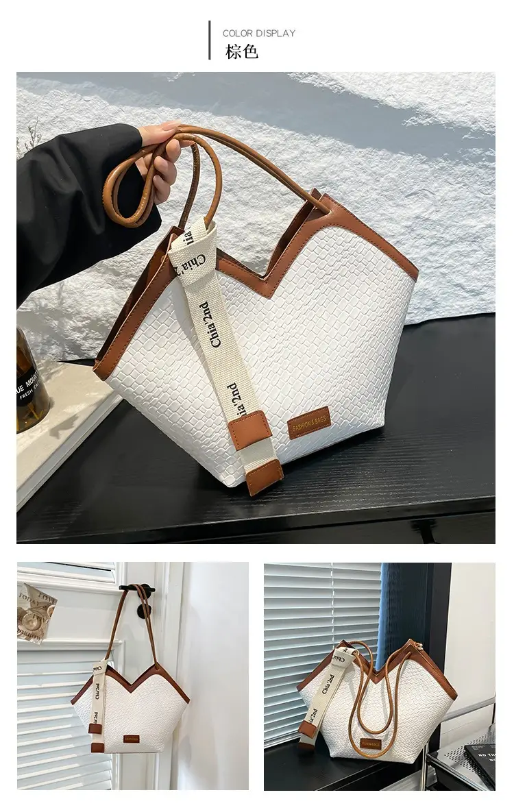 Women's Retro Woven Shoulder Bag Black White Gold — feature 23