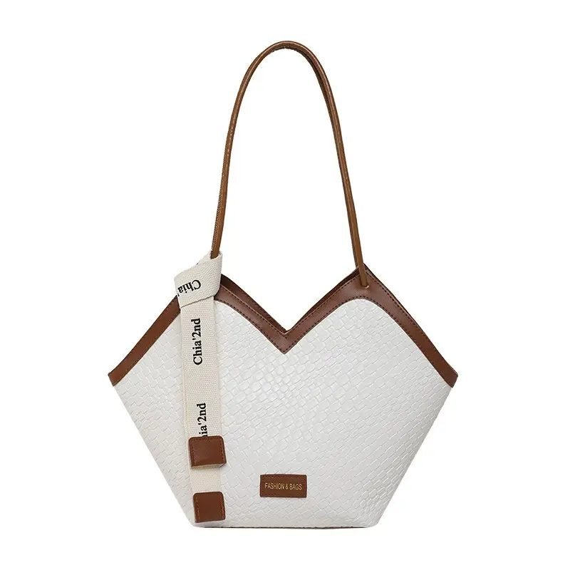 Women's Retro Woven Shoulder Bag Black White Gold - Image 3