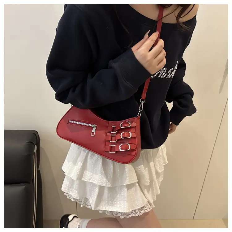 White Armpit Zipper Bag for Women Fashion Commuter — feature 14