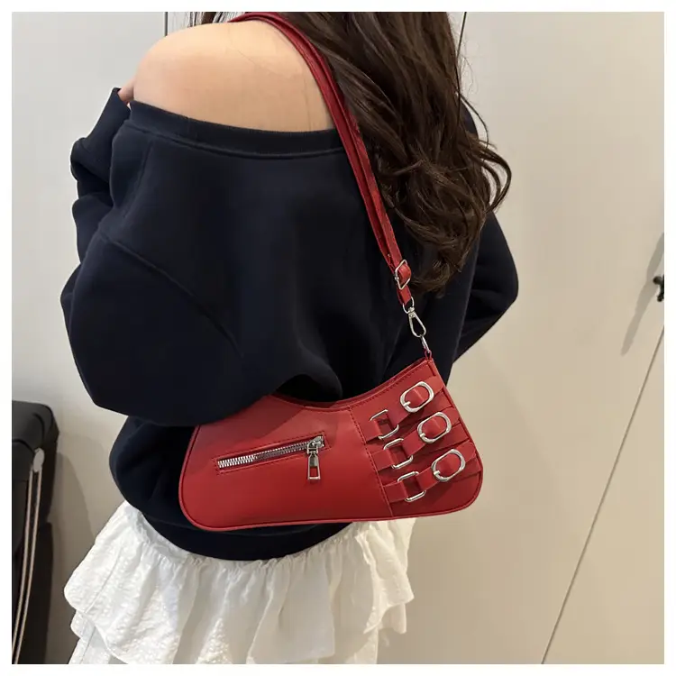 White Armpit Zipper Bag for Women Fashion Commuter — feature 16