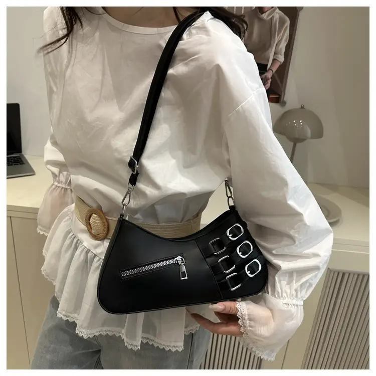 White Armpit Zipper Bag for Women Fashion Commuter — feature 19