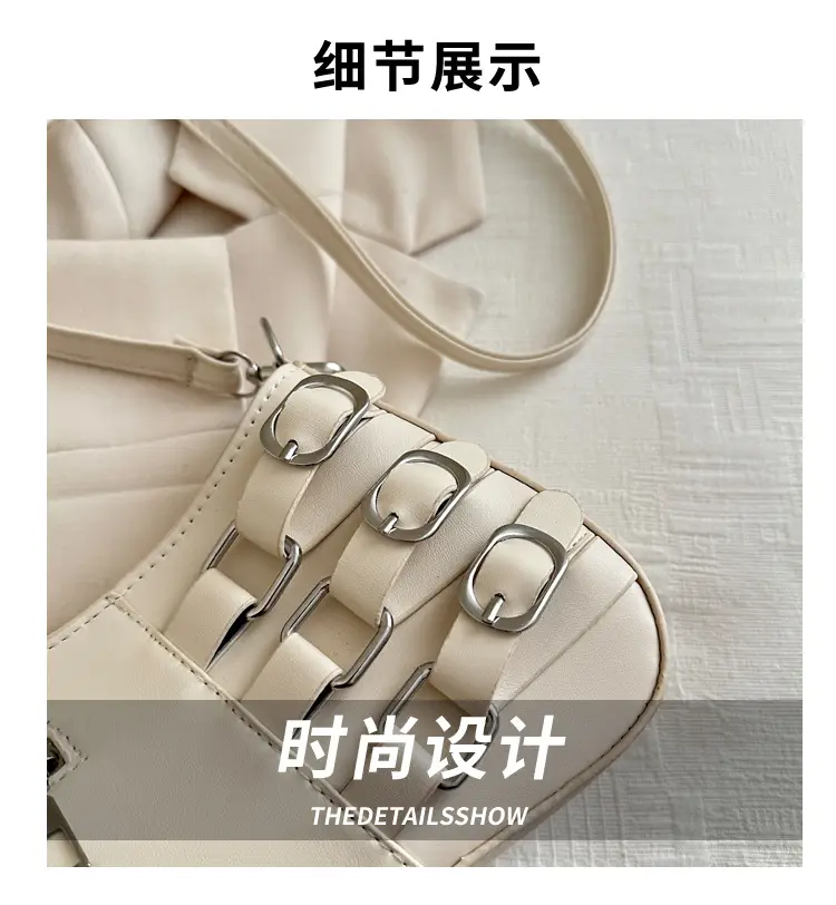 White Armpit Zipper Bag for Women Fashion Commuter — feature 3