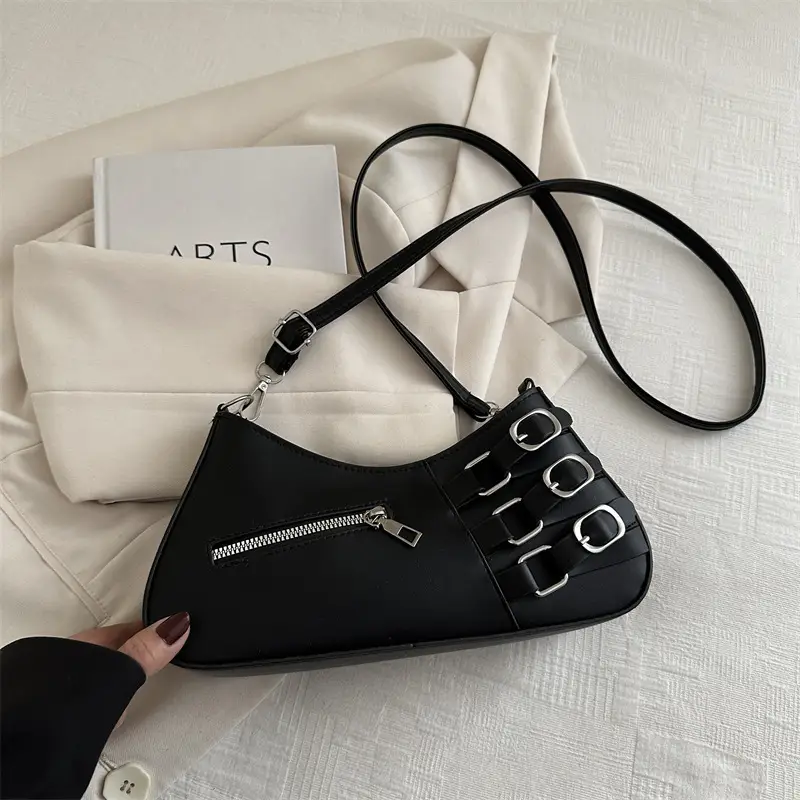 White Armpit Zipper Bag for Women Fashion Commuter