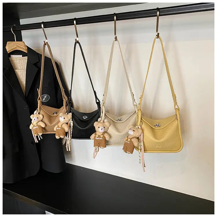 Trendy Yellow Pebbled Shoulder Bag for Women — feature 2