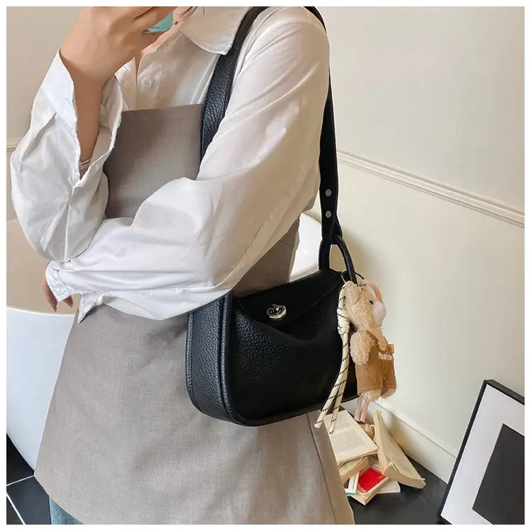 Trendy Yellow Pebbled Shoulder Bag for Women — feature 24