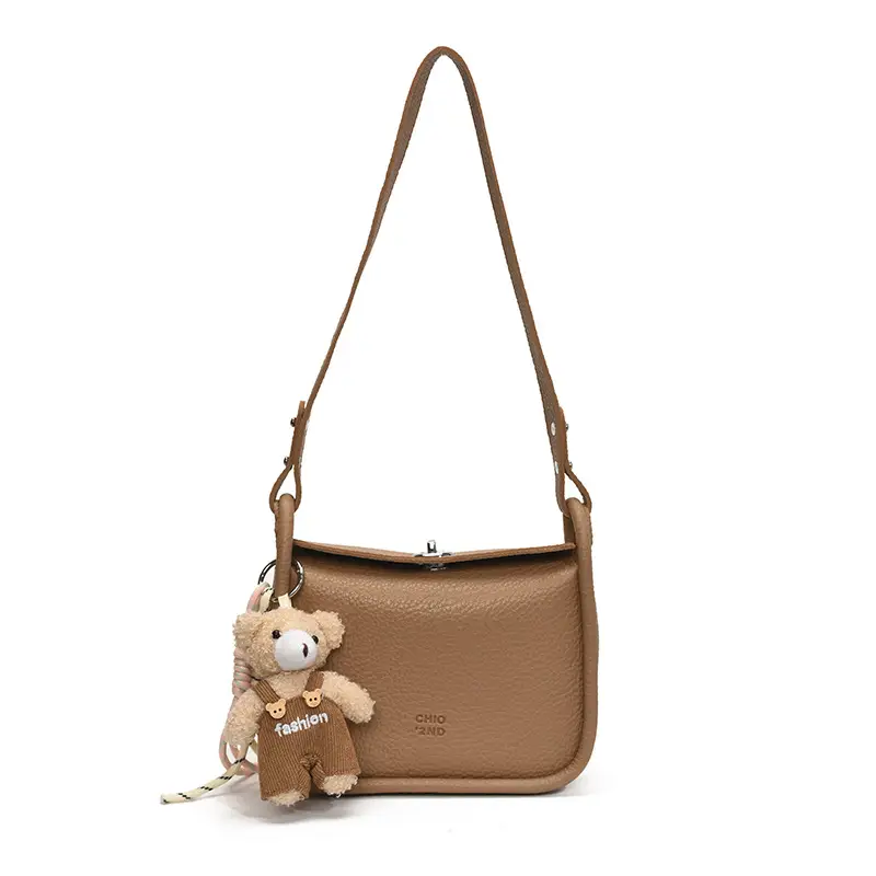 Trendy Yellow Pebbled Shoulder Bag for Women - Image 3