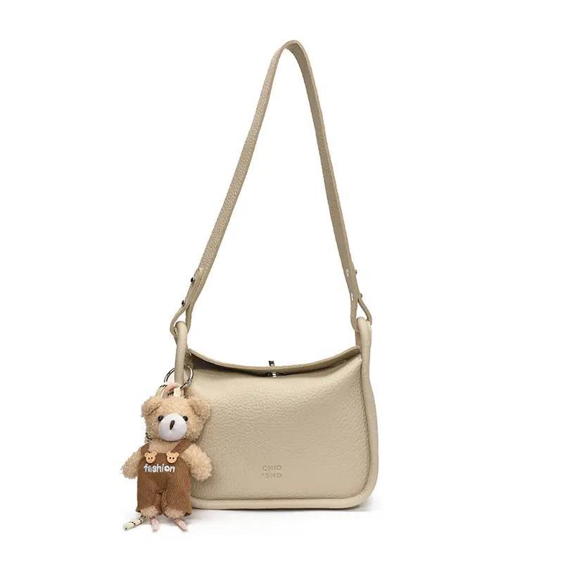 Trendy Yellow Pebbled Shoulder Bag for Women - Image 4