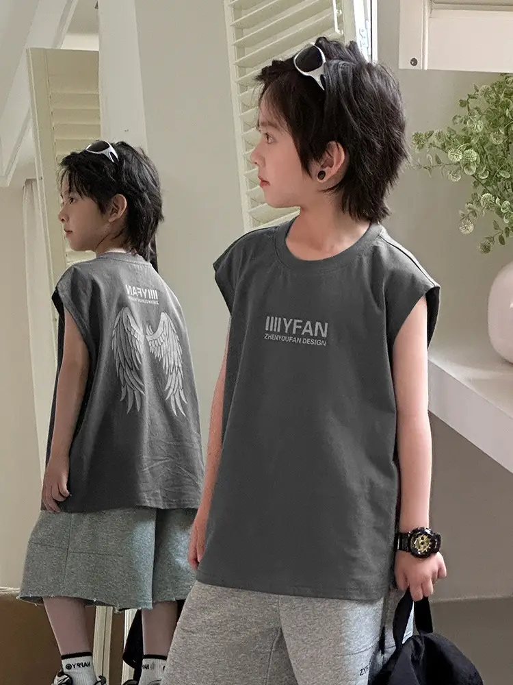 Kids Vests 2026 Summer Sleeveless Pure Cotton Boys