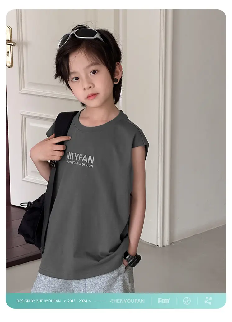 Kids Vests 2026 Summer Sleeveless Pure Cotton Boys — feature 3