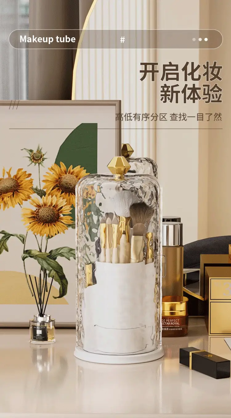 Makeup Brush Storage Box with 360 Rotation — feature 11