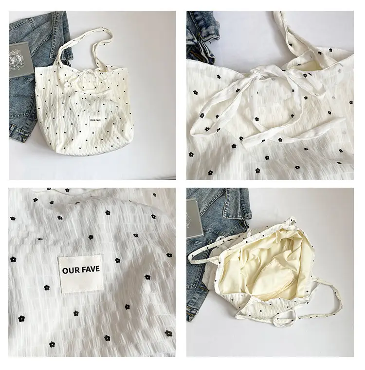 Korean Polka Dot Canvas Shoulder Bag 2025 — feature 7