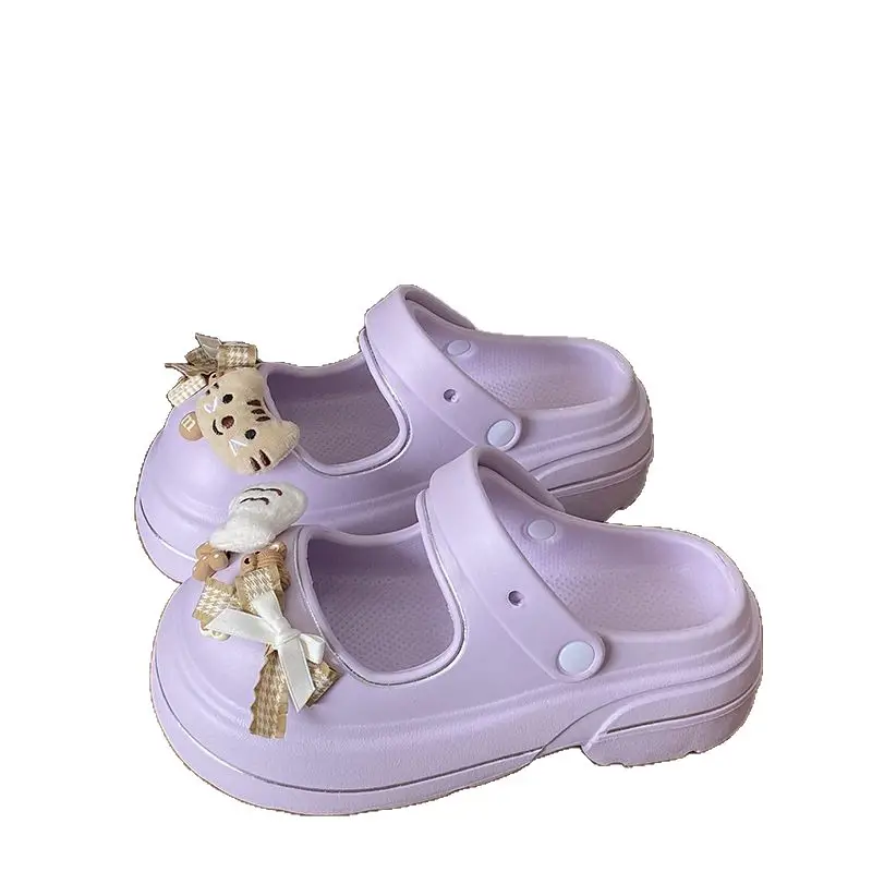 Mary Jane Pink Thick Sandals for Women Beach Wear