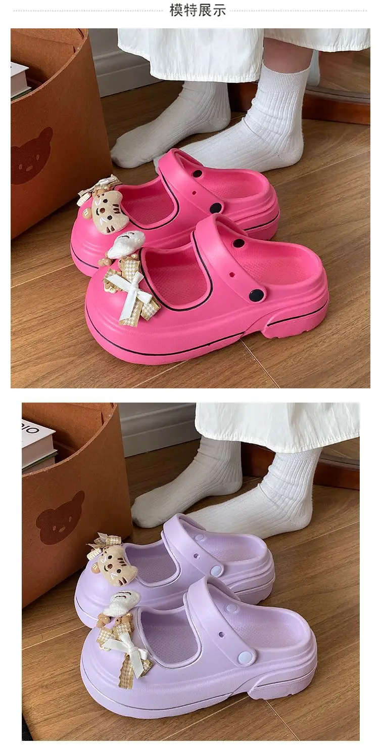 Mary Jane Pink Thick Sandals for Women Beach Wear — feature 2