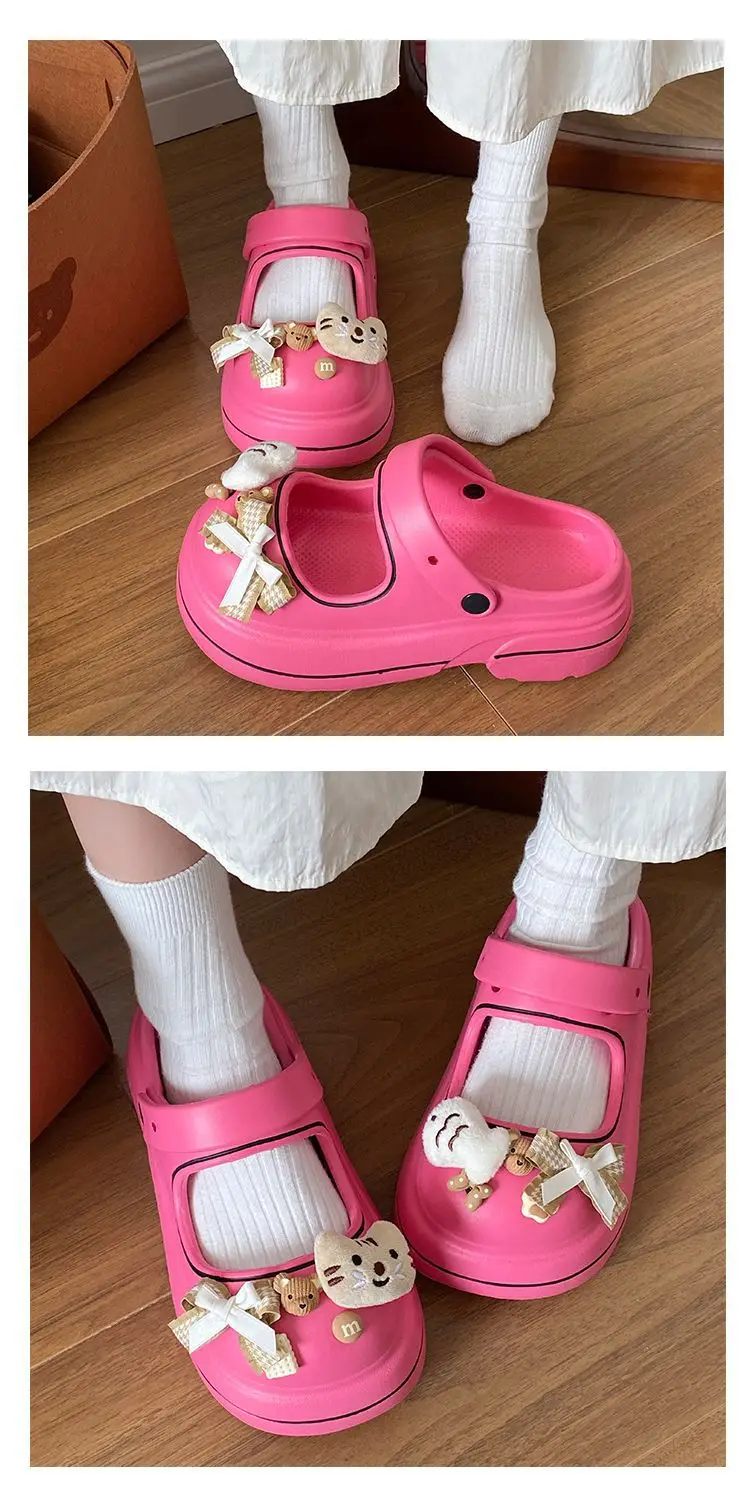 Mary Jane Pink Thick Sandals for Women Beach Wear — feature 6