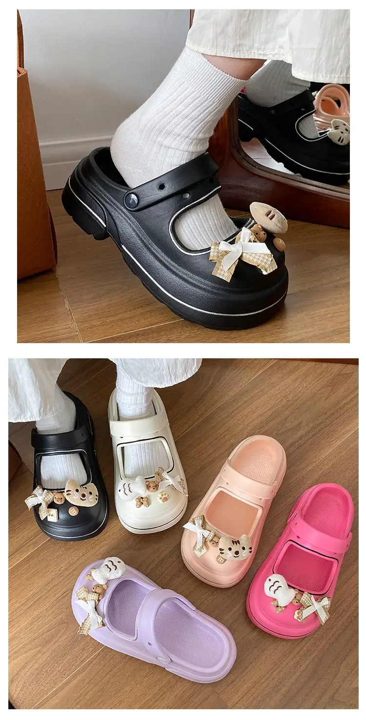 Mary Jane Pink Thick Sandals for Women Beach Wear — feature 9