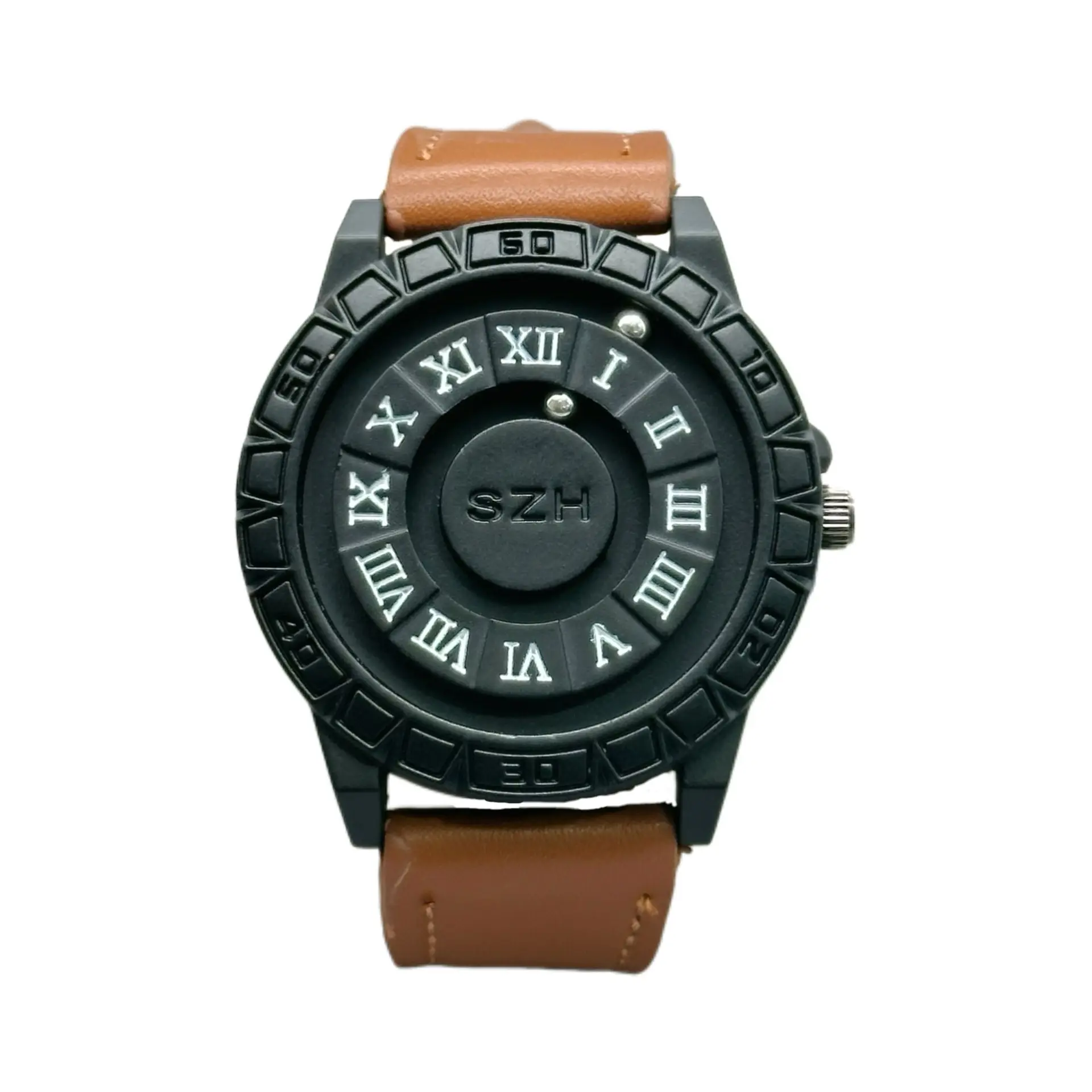 Magnetic Floating Watch Men Black Dial Large Dial - Image 4