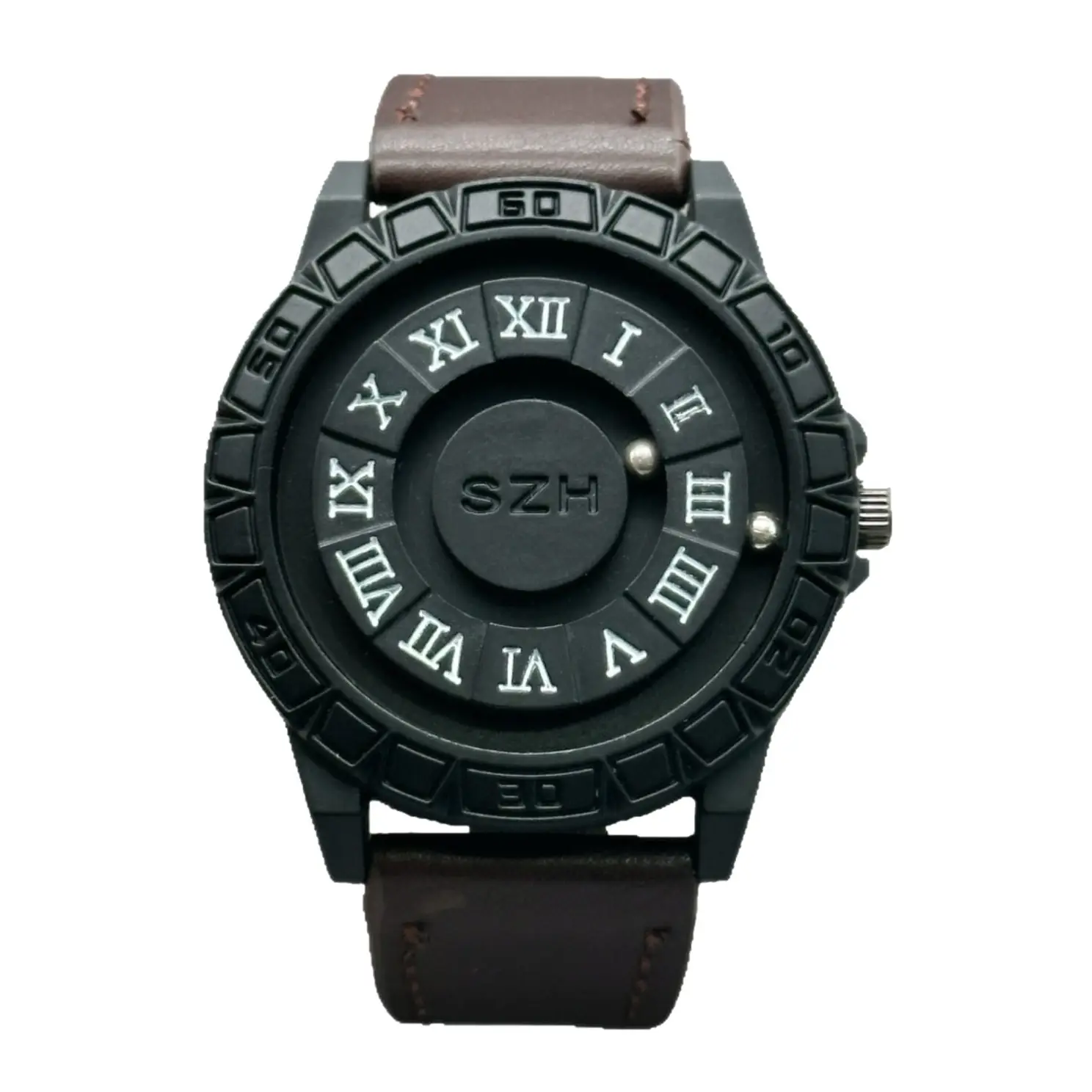 Magnetic Floating Watch Men Black Dial Large Dial - Image 6