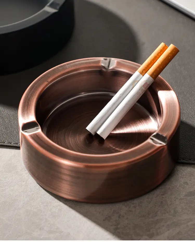 Kaiwang Thickened Durable Stainless Steel Gold Ashtray Internet Cafe Ashtray Bar Internet Cafe Ashtray Factory Direct Sale — feature 13