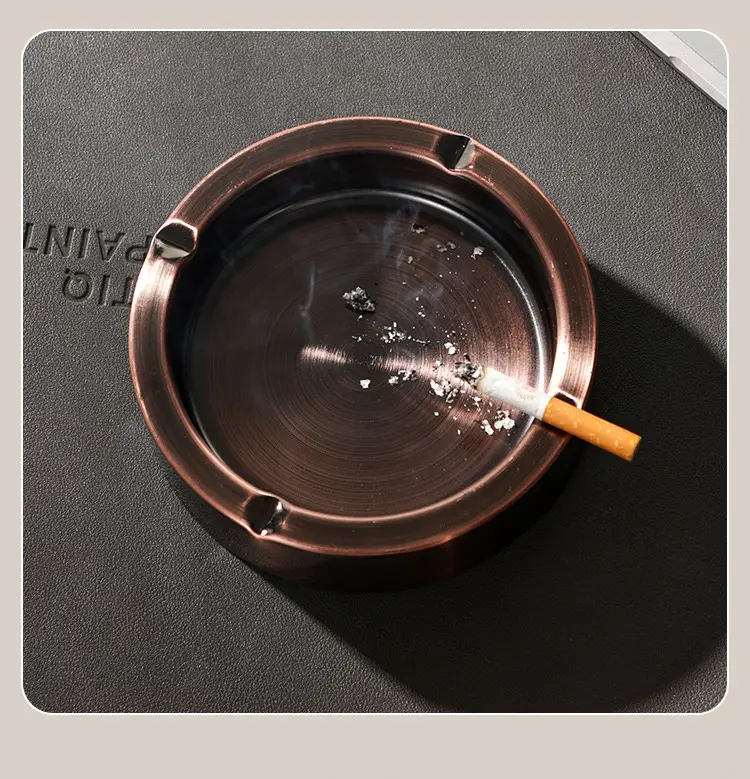 Kaiwang Thickened Durable Stainless Steel Gold Ashtray Internet Cafe Ashtray Bar Internet Cafe Ashtray Factory Direct Sale — feature 8