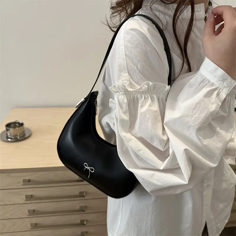 Brown Retro Armpit Bag Women's Leather Commuter Shoulder Bag — feature 27