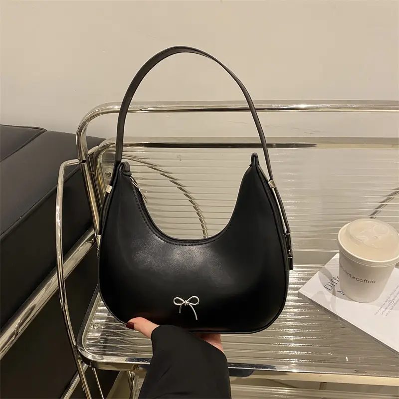 Brown Retro Armpit Bag Women's Leather Commuter Shoulder Bag - Image 3