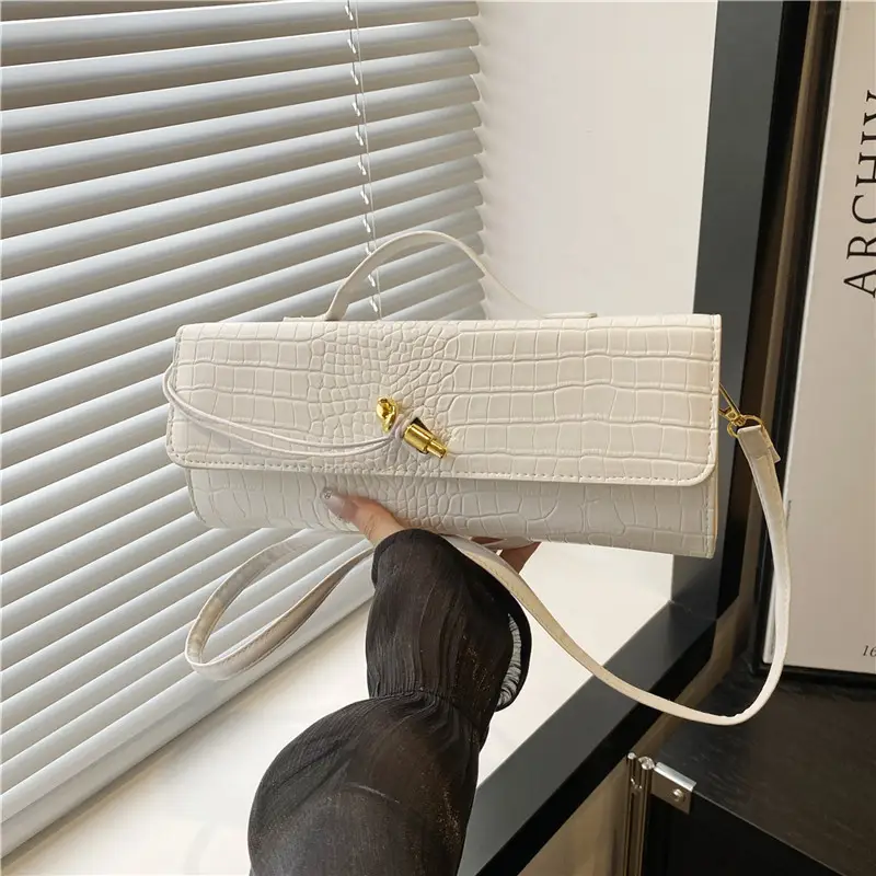 New European Handbag 2025 Summer Square Crocodile Pattern
