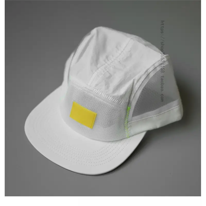 White 5-Panel Camping Hat for Women with Short Brim - Image 4