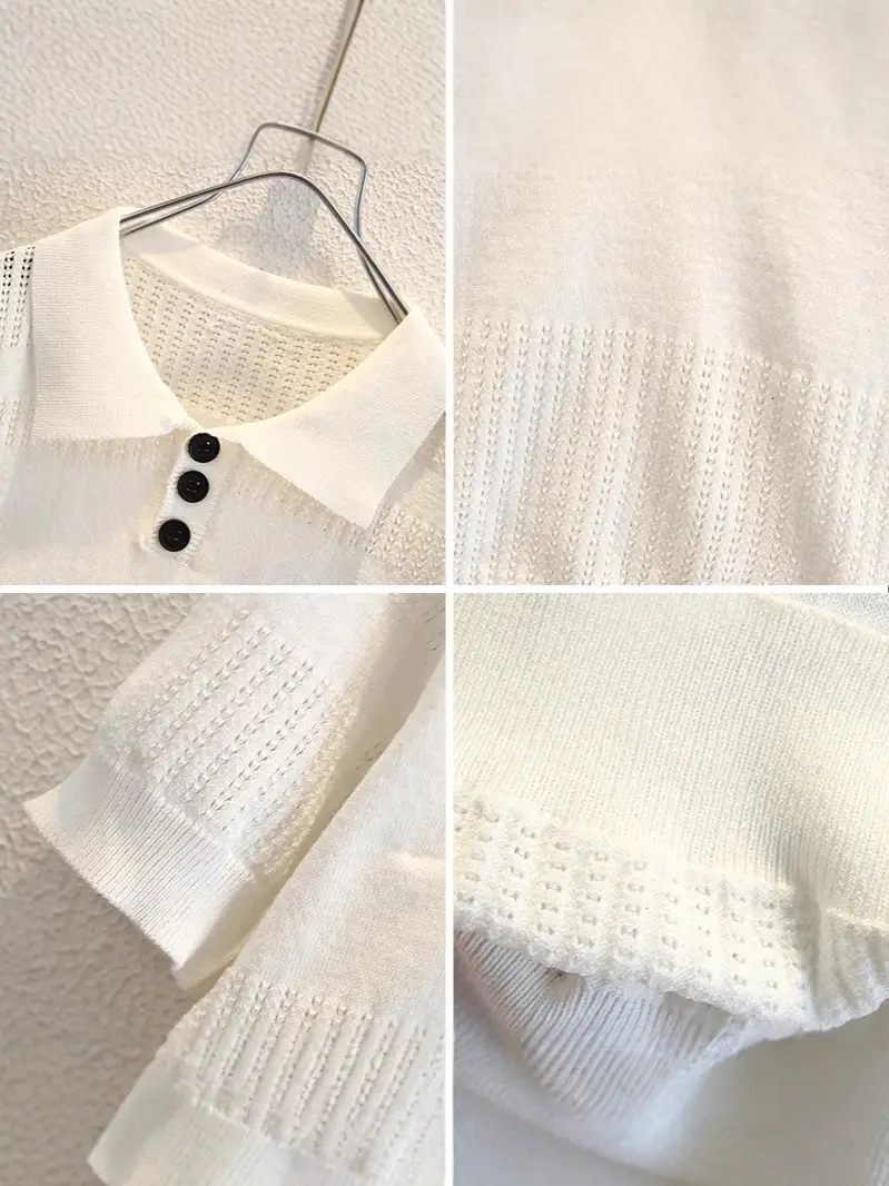 Boys Summer Lightweight Lapel T-Shirt White Navy 2026