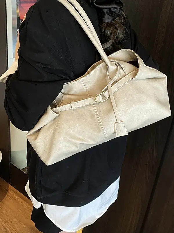 Women's Brown Leather Retro Shoulder Bag 2025 Spring New - Image 7