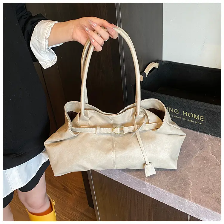 Women's Brown Leather Retro Shoulder Bag 2025 Spring New — feature 23